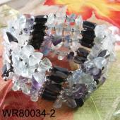 36inch Natural Fluorite Chip Stone Magnetic Wrap Bracelet Necklace All in One Set